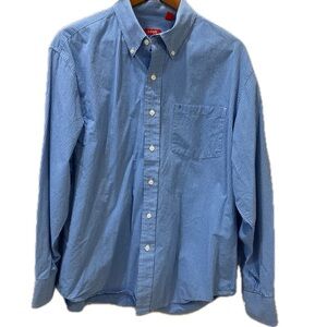 Men’s Izod casual button down. Blue/white plaid. Size XL